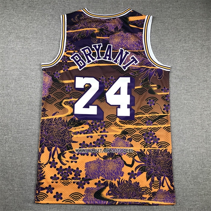 Kobe Bryant NO 24 Camiseta Los Angeles Lakers Mitchell & Ness Lunar New Year Violeta